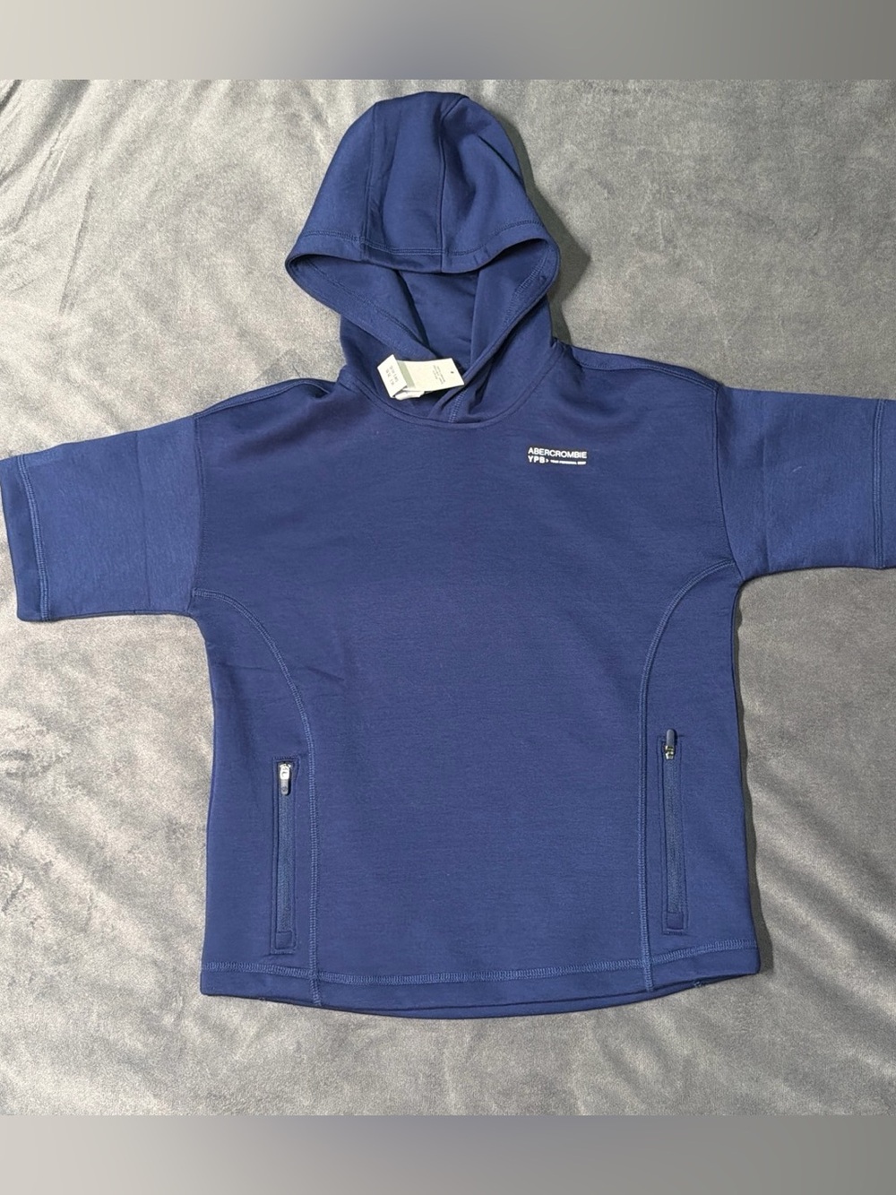 Abercrombie Kids Blue Hooded Short-Sleeve Top